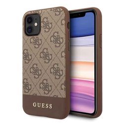 ETUI GUESS HARDCASE 4G STRIPE COLLECTION IPHONE 11 (BRĄZOWY)