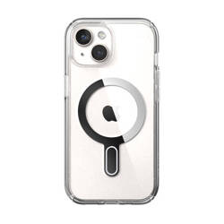 SPECK Presidio Perfect-Clear Clicklock & Magsafe - Etui iPhone 15 / iPhone 14 / iPhone 13 (Clear / Chrome Finish / Serene Silver)