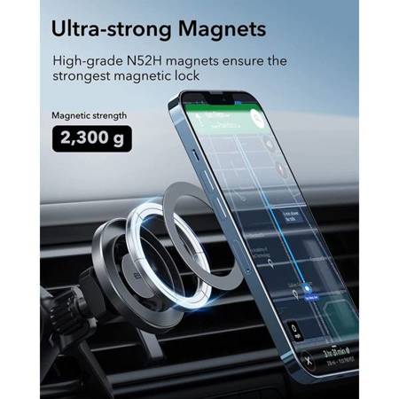 ESR Halolock Magnetic Magsafe Vent Car Mount Metallic Grey