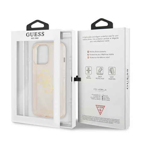 Guess Glitter 4G Big Logo - Etui iPhone 13 Pro Max (Złoty)