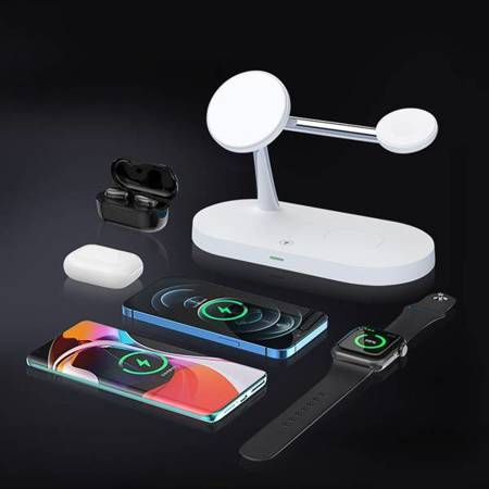 Ładowarka Indukcyjna Tech-Protect A12 3In1 Magnetic Magsafe Wireless Charger White