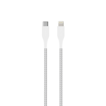 Puro Fabric Ultra Strong - Kabel W Oplocie Heavy Duty USB-C/Lightning Mfi 1,2M (Biały)