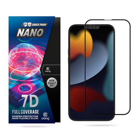 Szkło Hybrydowe Crong 7D Nano Flexible Glass Do iPhone 13 / iPhone 13 Pro