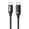 USAMS Kabel Pleciony Led USB-C Na USB-C 100W Fast Charge 1.2M (Czarny)